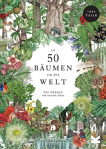 In 50 Bäumen um die Welt - 1000 Teile Puzzle von Jonathan Drori - Entdecken Sie die Vielfalt der Natur mit diesem 1000-Teile Puzzle. Ideal für Garten- und Pflanzenliebhaber, fördert es Geduld und Kreativität beim Zusammensetzen.