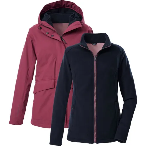 killtec Damen 3 in 1 Funktionsjacke KOW 189 WMN JCKT - 3 in 1 Outdoorjacke mit regulierbarer Kapuze, wasserdicht (10.000 mm), winddicht und atmungsaktiv – ideal für wechselhaftes Wetter und Outdoor-Aktivitäten.
