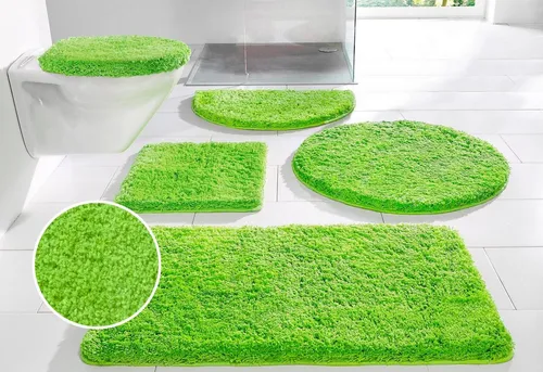 Badematte Sanremo - Weicher Badvorleger für stilvolles Badezimmer - My Home - Rutschhemmend, fußbodenheizungsgeeignet und schnell trocknend für höchsten Komfort im Bad.