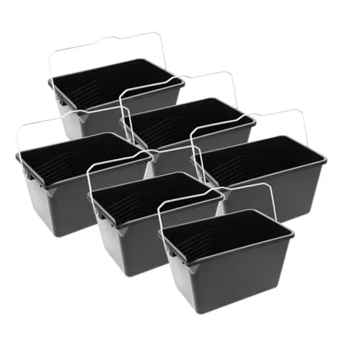 Farbeimer leer mit Ausgießer Skala Eckig Kunststoff Eimer Kübel Behälter 6 Liter 6 Stück