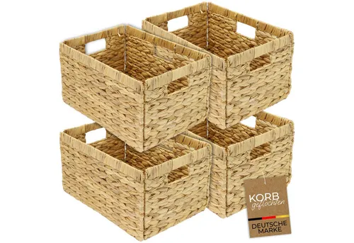 HMF Regalkorb Aufbewahrungskorb aus Wasserhyazinthe in beige von HMF