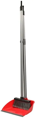 KOTARBAU® Kehrschaufel und Besen Set mit Aluminiumstiel in rot von KOTARBAU