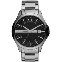 A|X Armani Exchange Hampton Herren Uhr - Silber/Schwarz - Elegante Armbanduhr für Herren mit 46mm Edelstahlgehäuse, kratzfestem Mineralglas und 5 ATM Wasserdichtigkeit. Ideale Kombination aus Stil und Funktionalität.