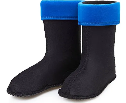 Ladeheid Kinder Mädchen Jungen Wärmende Stiefelsocken für Gummistiefel Innenschuh KL045 (Blau, 23 EU)