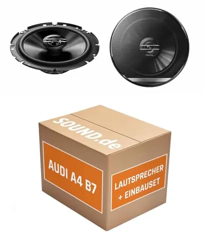 Lautsprecher Boxen Einbaupaket für Pioneer TS-G1720F kompatibel mit Audi A4 B7 + Avant/Kombi vorne | 2X Tief-Mitteltöner mit integriertem Hochtöner 300W MAX