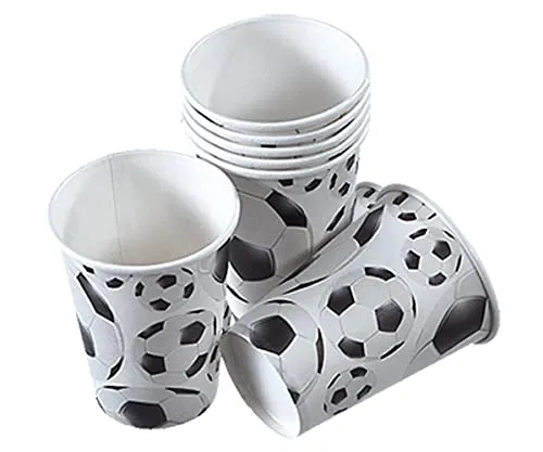 TIB Heyne 8 Becher * Fussball * für Party und Geburtstag // Kinder Geburtstag Party Fete Set Jungen Pappbecher Partybecher Plates Ball Fussball WM 2014