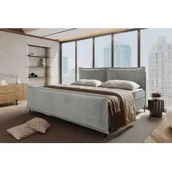 99rooms Vero Plus Familienbett Boxspringbett 260×200 cm Cordstoff Hellgrau - Modernes Boxspringbett mit Bonellfederkern und Kaltschaum-Topper. Bietet höchsten Komfort für gemeinsame Nächte. Inklusive 2 Kissen und gepolstertem Kopfteil für stilvolles Design.