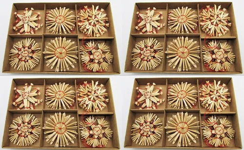 Geschenkestadl Christbaumschmuck Stroh Weihnachtsanhänger in beige von Geschenkestadl