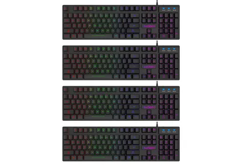 HAC24 Keyboard Beleuchtet Deutsches Layout Gaming-Tastatur (RGB LED QWERTZ Schwarz USB)