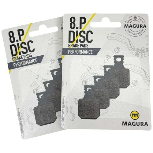 Magura MT Original Fahrrad MTB Bremsbeläge 8.P Performance (4Kolben) Grau (2P) - 2 Paar hochwertige Bremsbeläge für MTB und E-Bikes, ideal für optimale Bremsleistung und Sicherheit im Gelände. Kompatibel mit Magura MT5, MT7 und Trail Modellen.