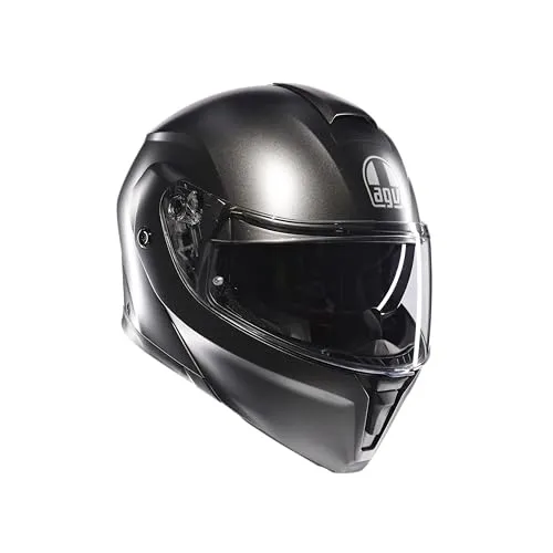 AGV Streetmodular Mono Klapphelm - Matt-Dunkelgrau - S - Motorradhelm mit P/J-Homologation für sicheren Straßenverkehr, integrierter Sonnenblende und maximaler Belüftung für höchsten Komfort.