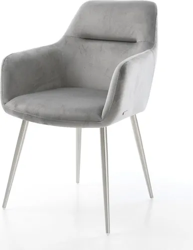 DELIFE Esszimmerstuhl Pejo-Flex Samt Grau in silber von Delife