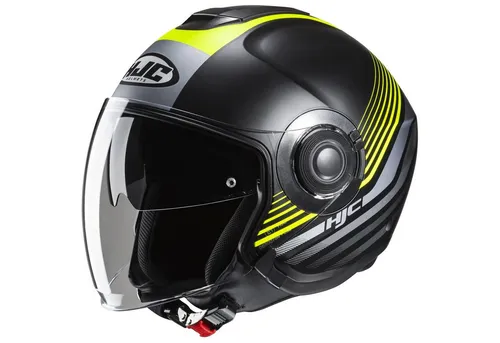 HJC i40N Dova MC3HSF Jethelm L - Motorradhelm mit integrierter Sonnenblende, leichtem Polycarbonat und hervorragendem Komfort. Ideal für urbanes Fahren und schnelle Visierwechsel.