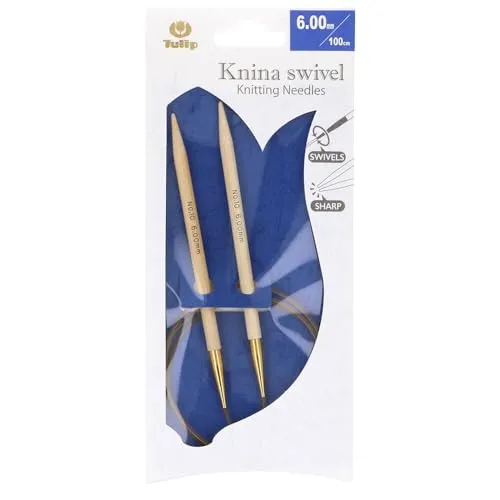 Tulip KS-1000600 Stricknadeln, Bamboo, Beige, 100 cm x 6 mm