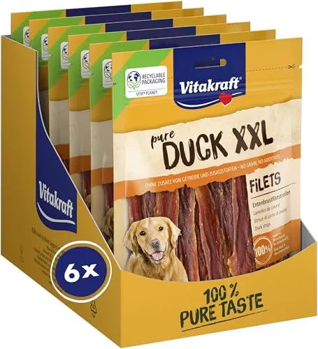 Vitakraft Pure Duck XXL Entenbrustfiletstreifen 250 g, 6er Pack