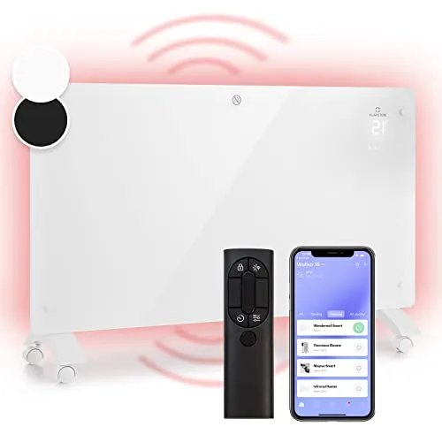 Klarstein Elektroheizung 1500 W - Energiesparender Elektroheizkörper mit App-Control, ideal für die Wandmontage oder freistehend, sorgt für gleichmäßige Wärmeverteilung ohne Lärm.