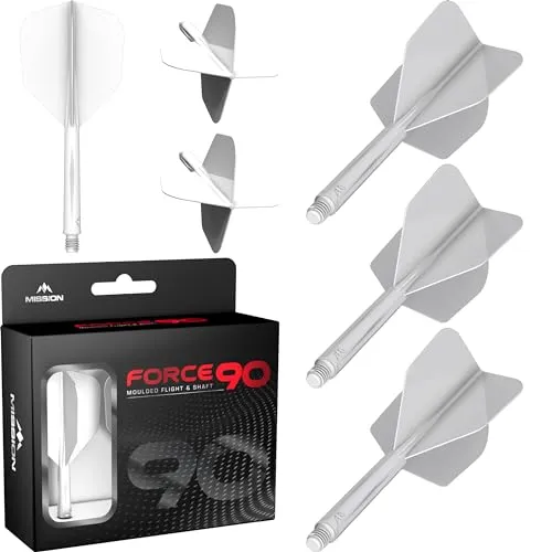 Mission Force 90 White NO6 - Dart Flights Short von Mission Darts