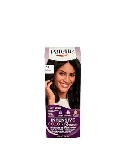 Schwarzkopf Palette Intensive Hair Colour Cream mit Flüssigkeratin 3-0 Dunkelbraun, 100 ml