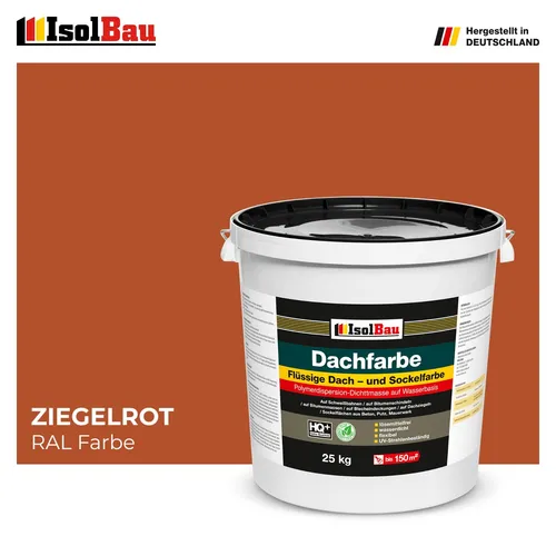 Dachfarbe Sockelfarbe Ziegelrot 25kg Fassadenfarbe RAL Farbe Nano Polymermembran