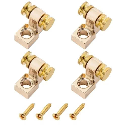 Musiclily Vintage Roller Guitar String Guides Tree Saitenniederhalter mit Rollen für Fender Straocaster Telecaster E-Gitarre, Gold(4 Stück)