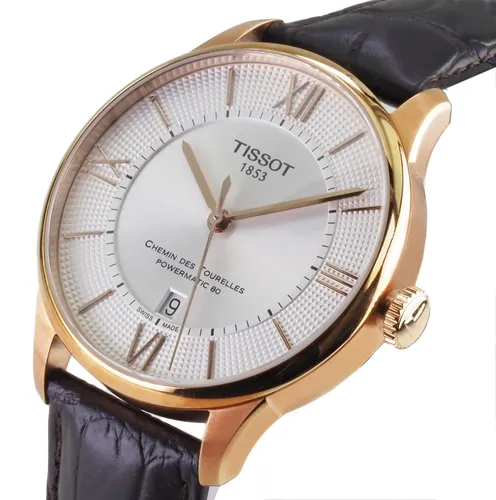 Tissot CHEMIN DES TOURELLES POWERMATIC 80 Herren Automatikuhr - Elegante Herrenarmbanduhr mit Automatikwerk, Saphirglas und hochwertigem Rindslederarmband. Perfekt für stilbewusste Männer.