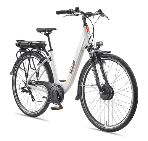 TELEFUNKEN E-Bike Damen 28 Zoll, Elektrofahrrad Frontmotor, 7-Gang Shimano Kettenschaltung, V-Bremsen - Pedelec Citybike, RC826 Multitalent