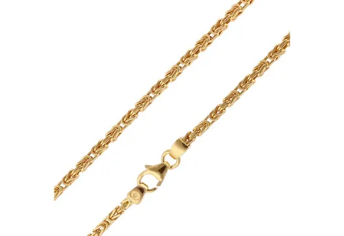 Trendor Königskette 925 Silber Vergoldet - Elegante 2,0 mm Kette - Ketten ohne Anhänger, aus 925 Sterlingsilber, 42 cm lang, diamantierte Optik für besonderen Glanz, ideal für jeden Anlass.