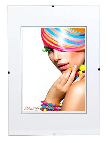 IDEAL TREND Rahmenlos Bildhalter Klarglas Bilderrahmen Wanddeko Collage Poster Clip Rahmen: Format: 15x21