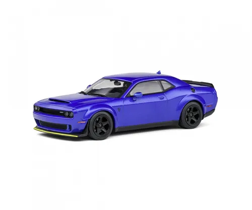 Solido 1:43 Dodge Challenger SRT Demon blau - Miniatur Motorfahrzeug-Modelle im Maßstab 1:43, detailgetreue Nachbildung mit hochwertigem Die-cast und stabilem Kunststoffsockel.
