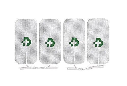 TESMED Elektroden Pads für TENS und EMS Reizstrom-Geräte mit 2mm-Stecker-Anschluss, selbstklebend, 4 Stück je 50x100mm