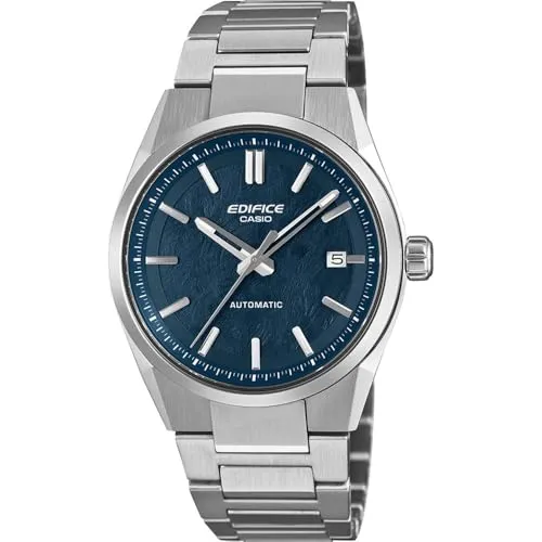 Casio Edifice EFK-110D-2AER – Automatik Armbanduhr für Herren - Elegante Casio Edifice Herrenuhr mit blauem Ziffernblatt und robustem Edelstahlgehäuse. Automatikwerk für präzise Zeitmessung und Wasserdichtigkeit bis 10 bar – ideal für den täglichen Einsatz.