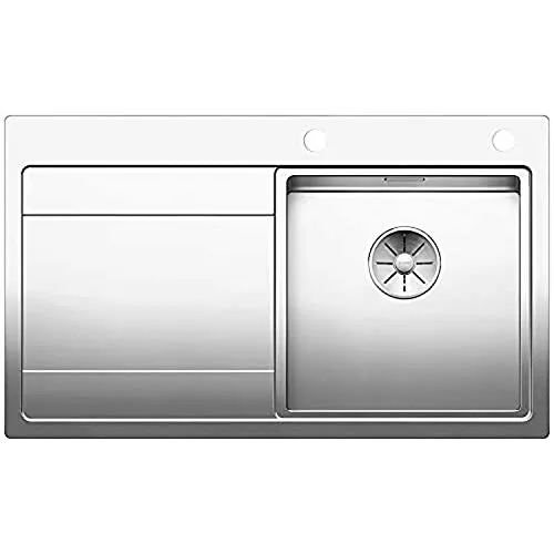 BLANCO DIVON II 45 S-IF Edelstahl Spüle - Elegante Küchenspüle für 45 cm breite Unterschränke, flächenbündig einbaubar, mit pflegeleichtem InFino-Ablaufsystem und großem Beckenvolumen.