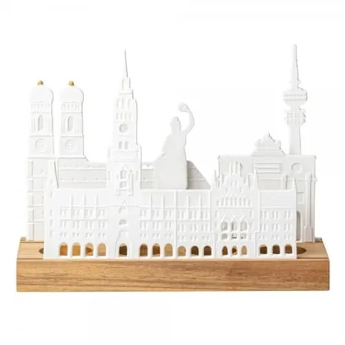räder Teelichthalter Lichtobjekt Stadtsilhouette München 17968 - Sonstige Tischdekoration, stilvoller Teelichthalter aus hochwertigem Porzellan mit detailgetreuer Münchner Stadtsilhouette für eine warme und gemütliche Atmosphäre.