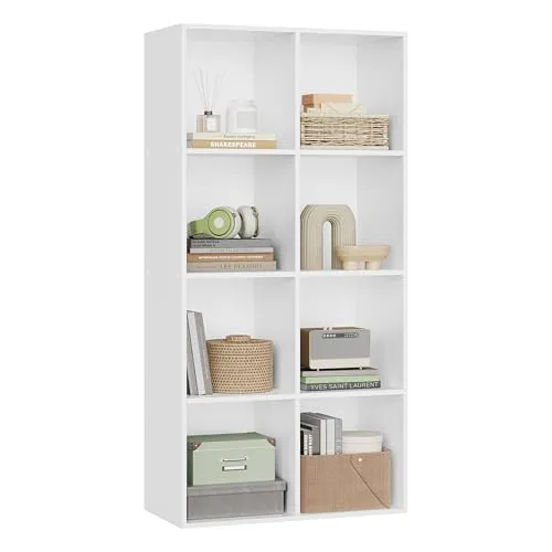 WOLTU Bücherregal 8 Fächer, freistehendes Würfelregal - Bücherregal mit 8 Fächern, stabil und sicher mit Kippsicherung, ideal für Ordnung in Wohn- oder Arbeitszimmer. Kompaktes Design für vielseitige Nutzung und einfachen Aufbau.