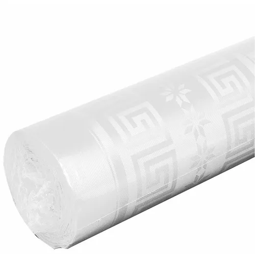 PROnappe Damast-Tischtuch (B)1,2 x (L)10,0 m weiß