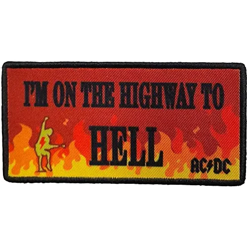 Rock Off AC/DC Standard Woven Patch: Highway To Hell Flames