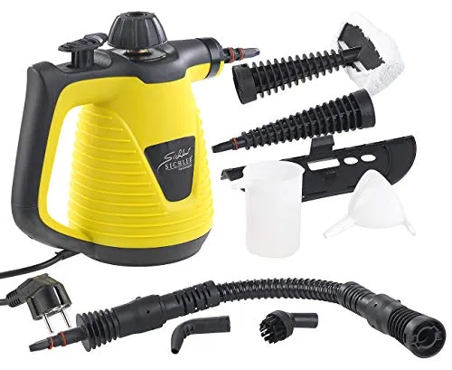 Sichler Haushaltsgeräte Dampfente - Tragbarer Dampfreiniger mit Zubehör - Dampfreiniger für hygienische Sauberkeit, tötet Bakterien und Viren ab. Schnelle Aufheizzeit und umweltfreundlich ohne Chemie. Ideal für Fenster, Kacheln und mehr.