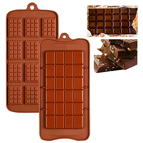 2pcs Schokoladen Silikonform,Mini Backen SchokoladenstüCke Form,Mit LebensmittelqualitäT Antihaftbeschichtet,FüR Hausgemachte Pralinen,SüßIgkeiten,Waffeln,Kuchendekoration,KüChe Party Festival Form