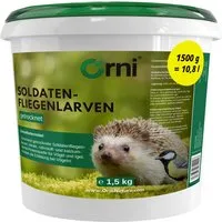 Orni Soldatenfliegenlarven Insektenfutter ohne Zusatzstoffe - Hochwertiges Naturfutter für Tiere: Die getrockneten Soldatenfliegenlarven sind eine kalziumreiche Alternative zu Mehlwürmern und versorgen zahlreiche Tierarten mit wertvollem Eiweiß und Nährstoffen.
