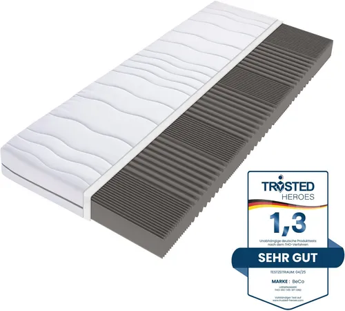 Beco Dream Flex 7-Zonen-Komfortschaummatratze 100x200 cm - Matratze mit 7-Zonen-Komfort, ideal für alle Schlafpositionen. Der abnehmbarer Mikrofaser-Bezug ist waschbar bis 60°C und allergikerfreundlich.