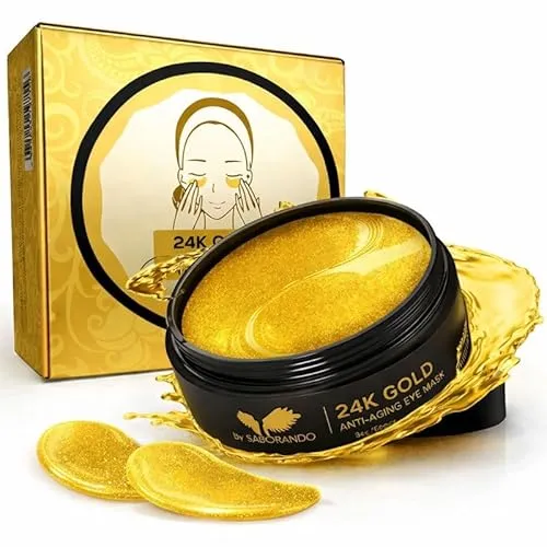 Korean Skincare 24K Gold Augenpads 60 Stück– Premium Anti-Aging Eye Patches mit echtem Nano-Gold – Gegen Augenringe & Schwellungen – Intensive Feuchtigkeit – BySaborando