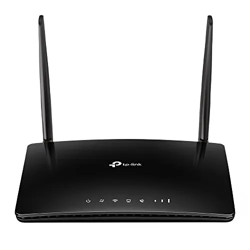 TP-Link N300 4G LTE Telephony Wi-Fi Router, SIM Slot Unlocked, Records up to 100 Minutes of Voicemail, No Configuration Required, Removable External Wi-Fi Antennas, UK Plug, Black (TL-MR6500v)