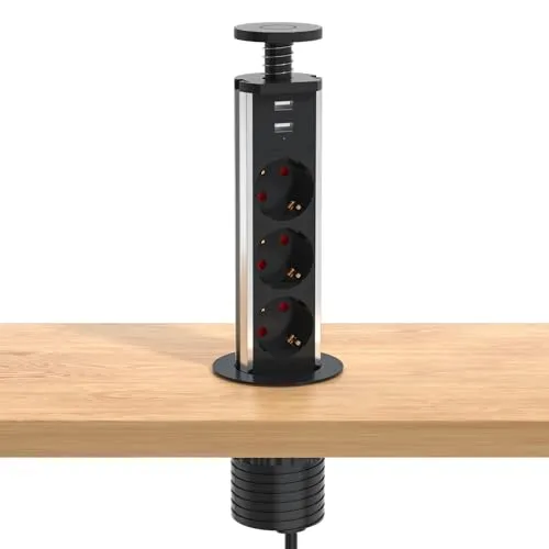 LEUTED Versenkbare Steckdose mit USB