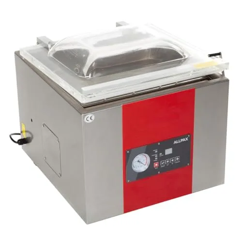 Vakuumiergerät mit Kammer KV 265 - Vakuumpumpe: 8 m³/h - 99% Vakuum - Kammermaße (LxBxH): 360x282x100 mm