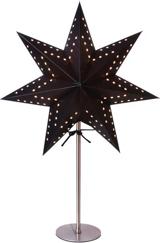 STAR TRADING LED Stern Tischlampe Weihnachtsstern Bobo, 3D Papierstern, Schwarz