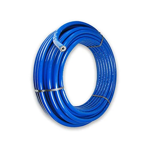 Vorisoliertes Aluminium-Mehrschicht-Verbundrohr 20x2mm - Druckluftzubehör mit DVGW und SKZ Zulassung, ideal für effiziente und sichere Rohrleitungen, 50 m Länge und 6 mm Isolation in ansprechendem Blau.