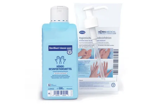 Horn Medical Horn Medical Dosierpumpe mit Sterillium classic pure 500ml Hand-Desinfektionsmittel (Spar-Set, [- bekannt & bewährt Farbstoff- und parfümfrei auch für empfindliche Haut)