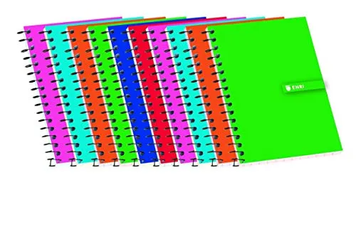 Hefte 16° (A7) Enri, 10 Stück, Softcover, kariert 4 x 4, zufällige Farbauswahl.