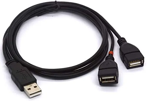 USB-Splitterkabel, 1 m lang, USB 2.0 Typ A Stecker auf Dual-USB-Buchse, Lade- und Datensynchronisations-Verlängerungskabel (nur zum Laden)