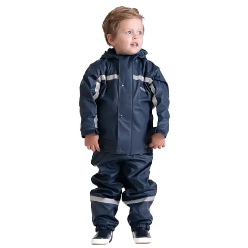 BMS gefütterte Matschjacke mit Fleecejacke dunkelblau - 98